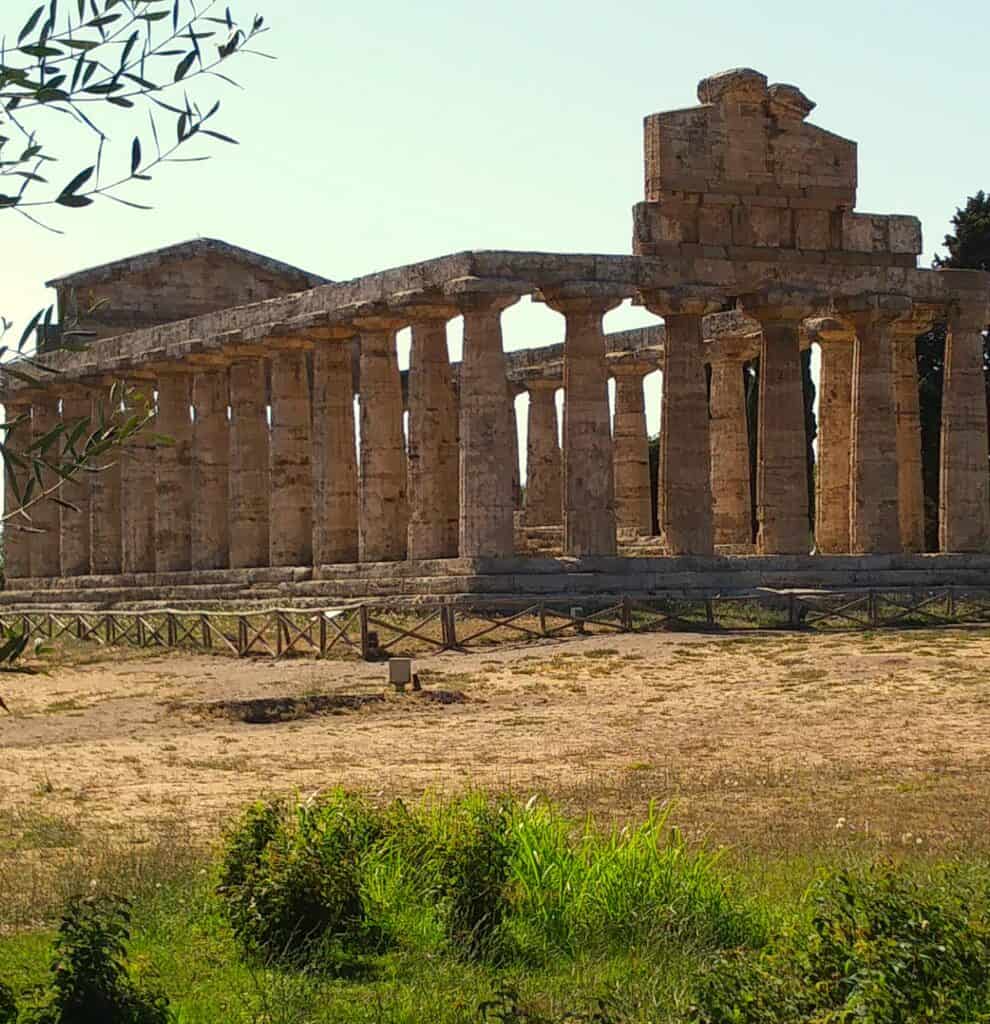 Temple of Athena is the smallest of the temples in Paestum.