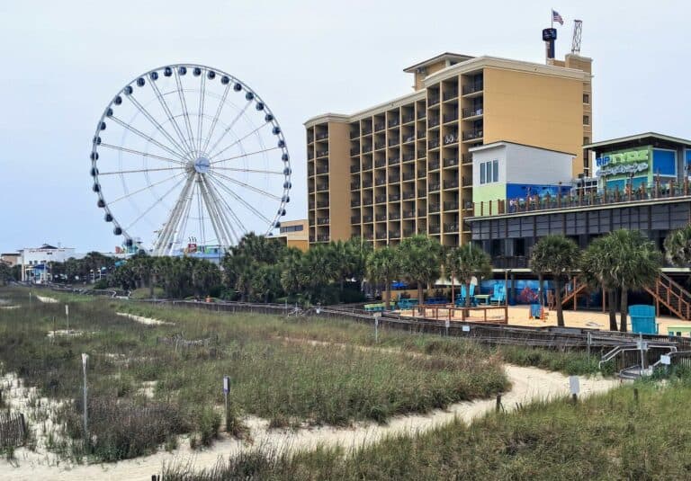 Sky Wheel and boardwalk in Myrtle Beach near the Hilton Ocean 22.