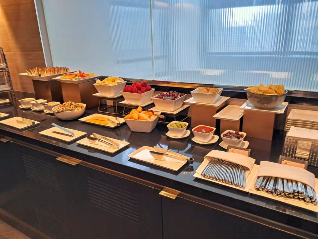 Happy hour food display in the Owners Lounge.