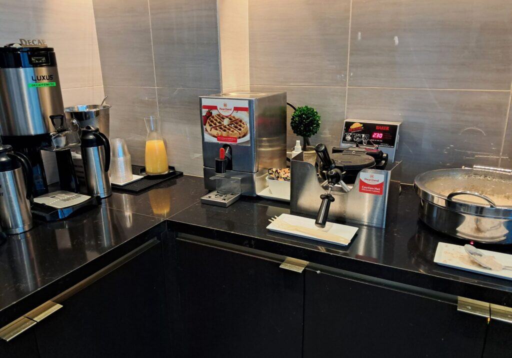 Waffle station in the Owners Lounge at The Residence By Hilton Club.
