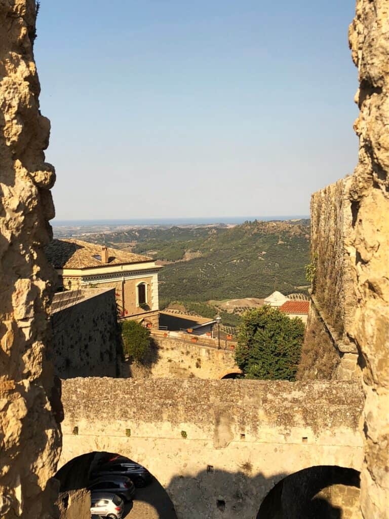 View from the historic center of Santa Severina towards the Ionian Sea.