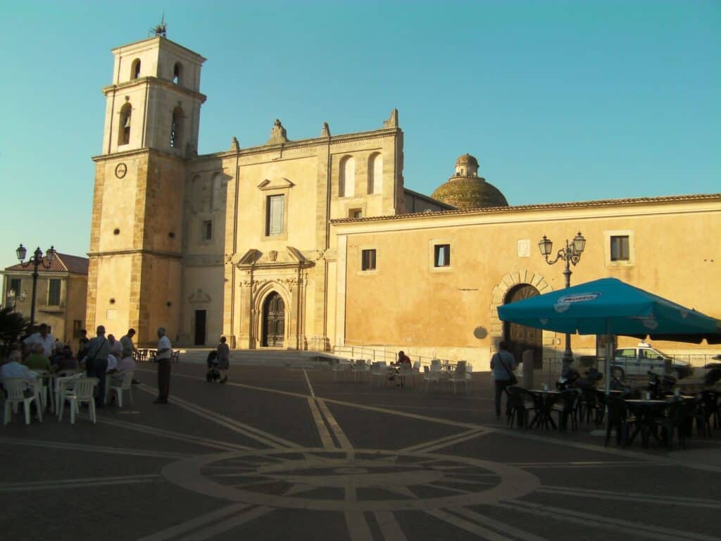 Front view of the Cattedrale di Santa Anastasia off the Piazzo Campo in Santa Severina.