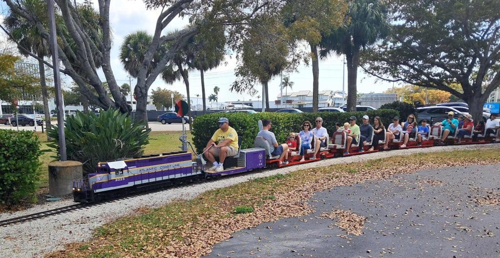 Miniature train for kids and adults at the Naples Train Museum.