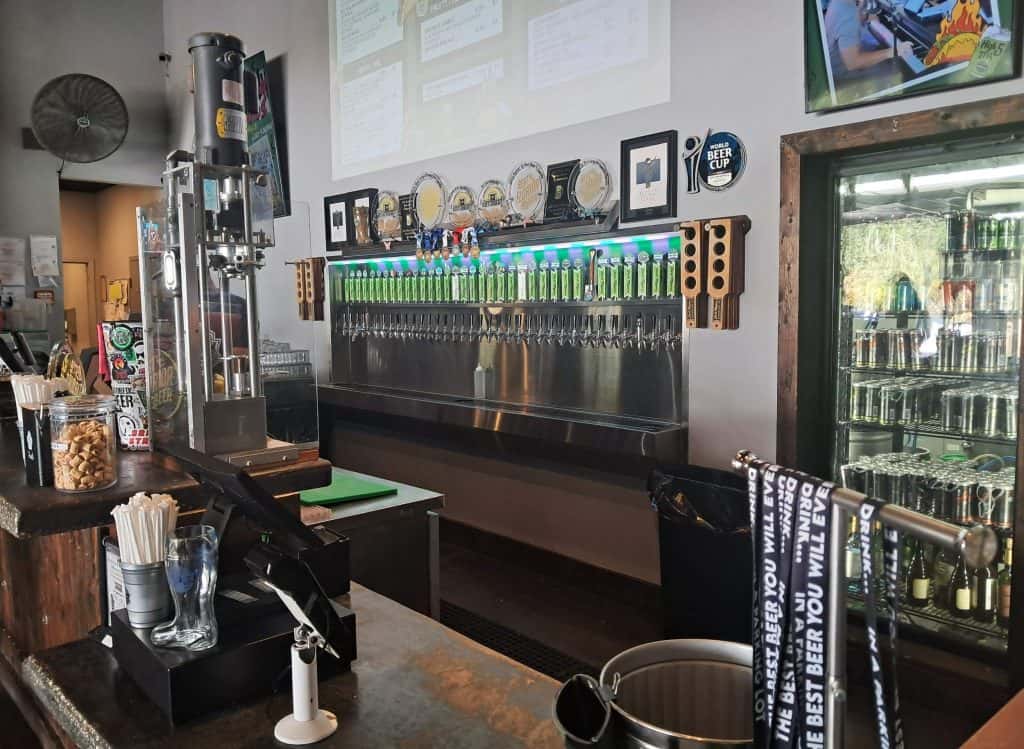 Fort Myers brewery bar with many tap choices.